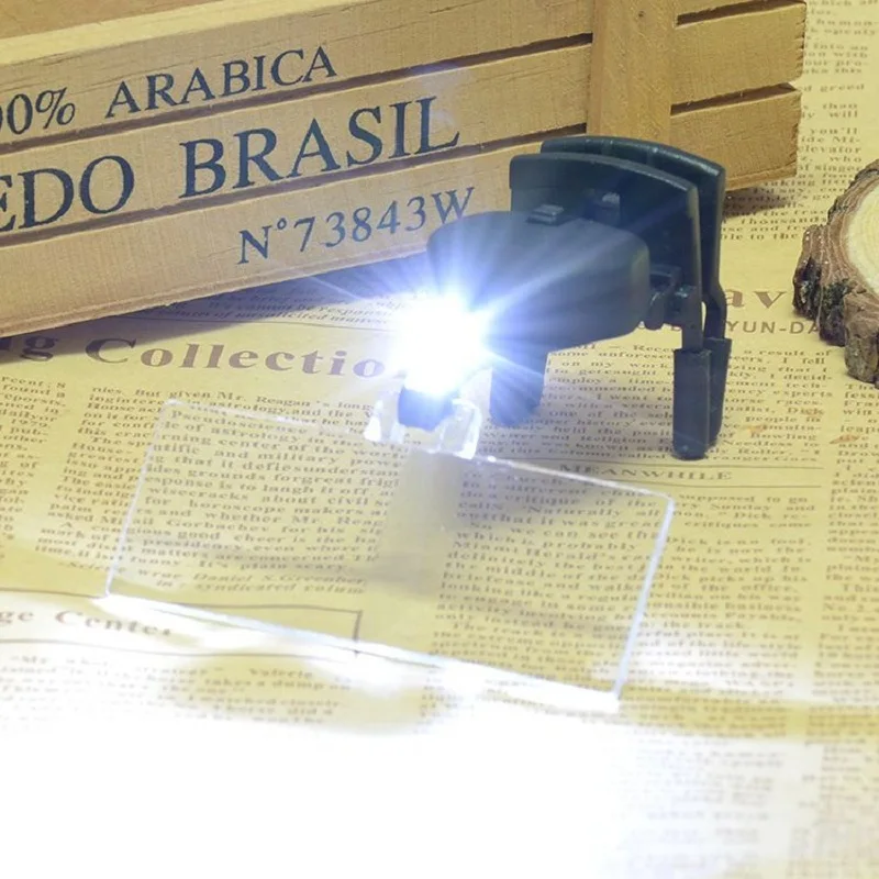 1.5X, 2.5X, 3.5X Multipower LED Light Eye Glasses Low Vision Clip Magnifying Glass Loupe MG19157-2