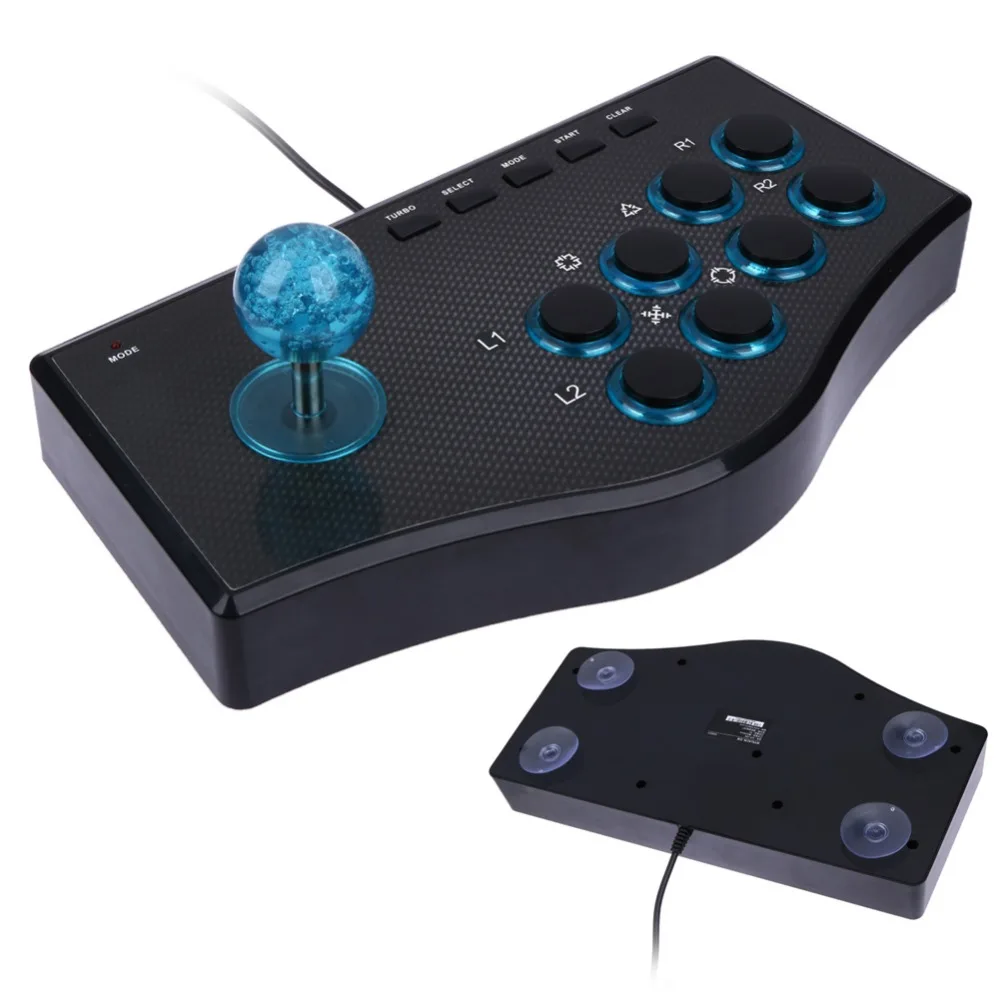 Tiiyee Arcade Di Gioco Joystick Controller, 3D Rocker Gioco Pulsanti USB Game Fight Stick Fighting Maniglia Street Gamepad Manico Fighter Buttons Console Giochi Impugnatura Gamepad Adatto Pc Computer