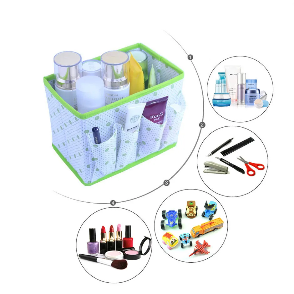 Милый горошек складной макияж кисточки Органайзер косметический жидкий ящик для хранения нетканый офис спальня стол контейнер