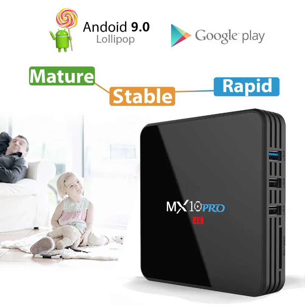 MX10 PRO ТВ приставка Android 9,0 RK3318 4 Гб 32 Гб опционально воздушная мышь 2,4G 5G WiFi медиаплеер BT4.1 поддержка 4K vs mx10 ТВ приставка H.265
