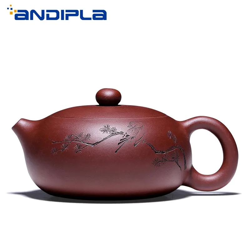 Yixing Chinese Teapot Oriental Purple Clay Teapot Ceramic Vintage Handmade 250cc 