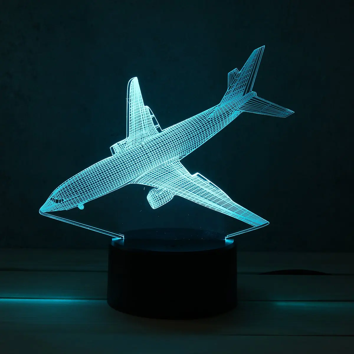 7 цветов самолет акриловый светодиодный 3D светодиодный ночник игрушечный светильник Воздушный самолет ночник сенсорный Настольный светильник DC5V для детей Рождество