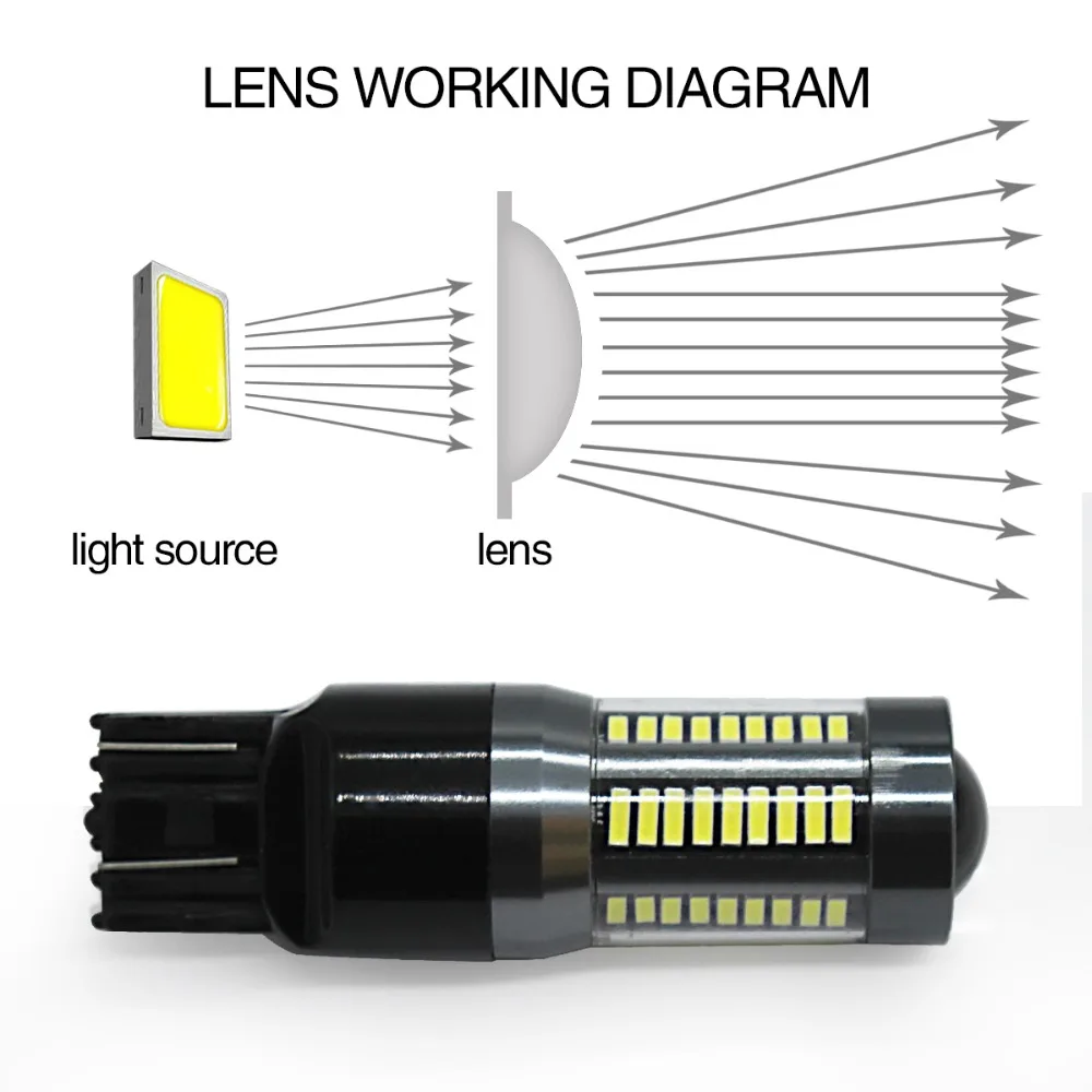 Современный Автомобильная фара DRL 66 W 4014 66SMD Противотуманные фары H7 T20 7440 7443 1156 1157 7000LM белого и красного цветов хода Включите одиночные огни