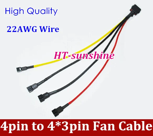 Fan 4 Pin to 4 3pin PWM Convert Connector Extension Cable 12V 7V 5V PC
