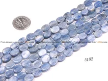 Natural Azul Cianita Oval Para La Joyería Que Hace Seleccionable Tamaño 15 pulgadas DIY Joyería FreeShipping Wholesale Gem-inside