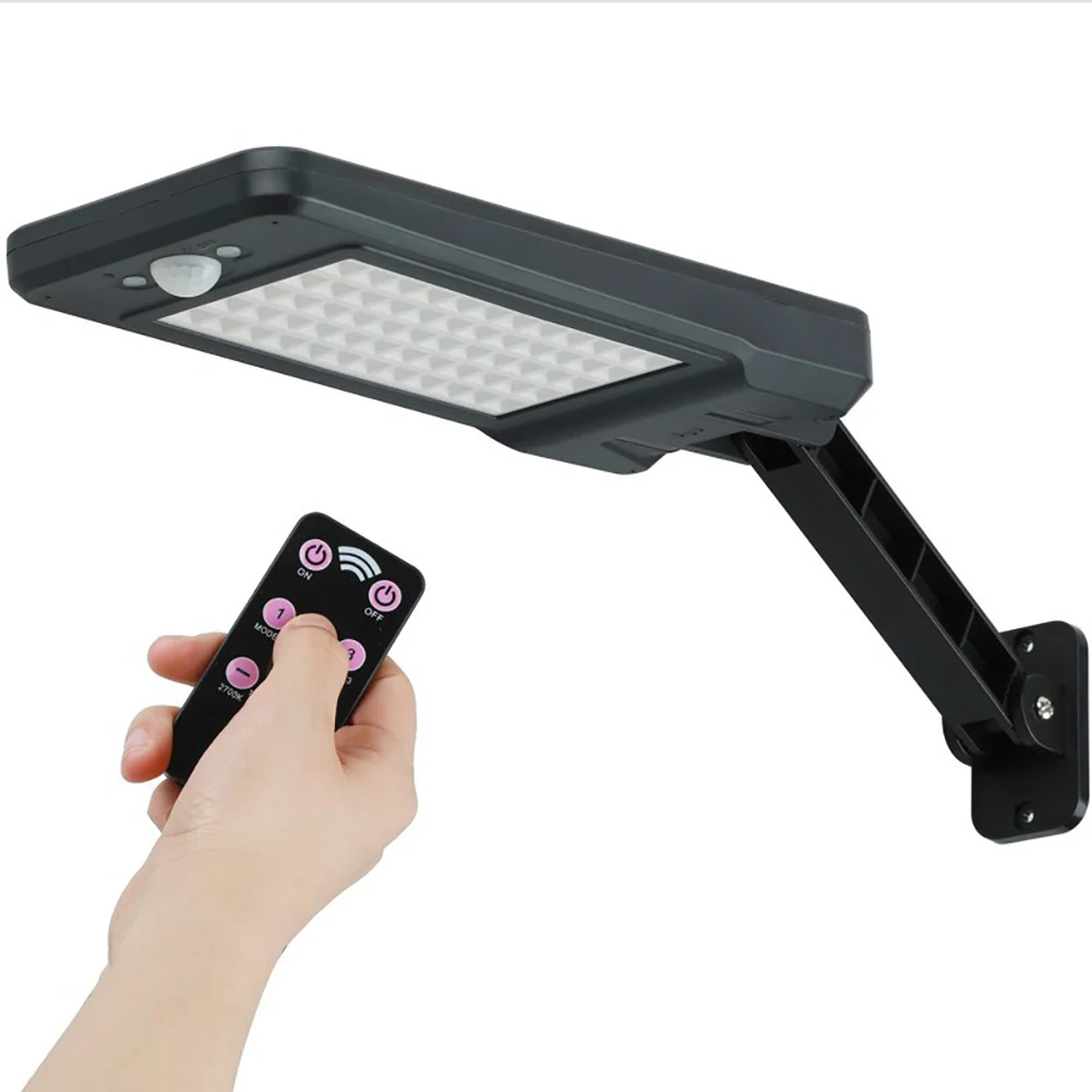 

PIR Solar Lamp Remote Control Garden Outdoor Motion Sensor Dimmable 60LED Road Light Path Professional Wall Yard Practical