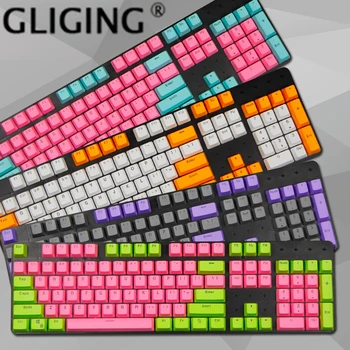 

104 Key PBT Raindrop Dolch Custom Double Color Key cap Word Transparent Backlight Keycaps For Cherry MX Mechanical Keyboard