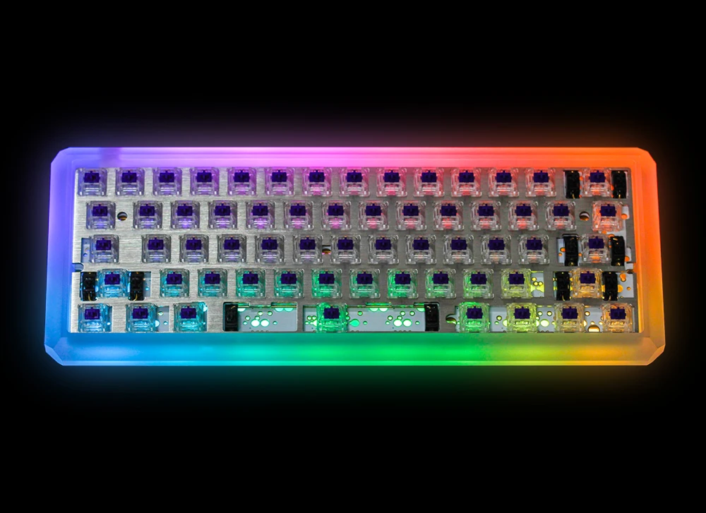 KBDfans 5 deg Прозрачный матовый акриловый CNC 60% чехол