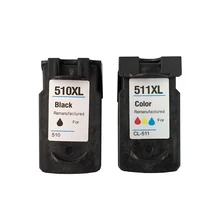 Melhor preço para cartuchos de tinta canon pixma compatível para canon PG-510XL CL-511XL com tinta cheia e chips e cabeça impressão