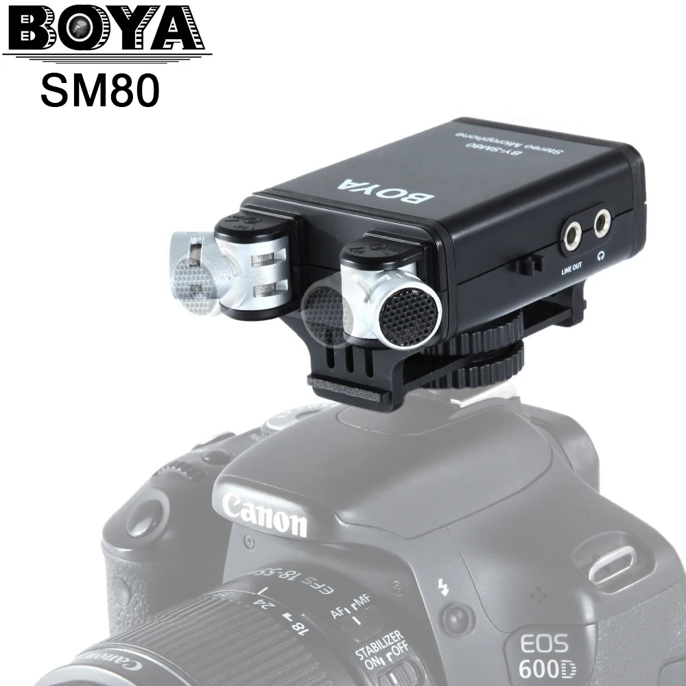 Fomito BOYA BY-SM80 стерео видеомикрофон с ветровым стеклом для камеры Canon Nikon DSLR