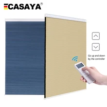 Made-to-Order Blackout Motorized Cellular Shades, Cordless Honeycomb blinds, Remote and Batteries Included