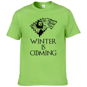 Games of Thrones House Stark T Shirt Men 2017 The North Remembers Winter Is Coming T-shirt Homme Casual Cotton House Stark #262