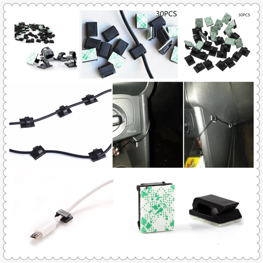 

30Pcs auto parts clip storage bag cable holder paste for Opel Corsa Antara Meriva Zafira Insignia Mokka