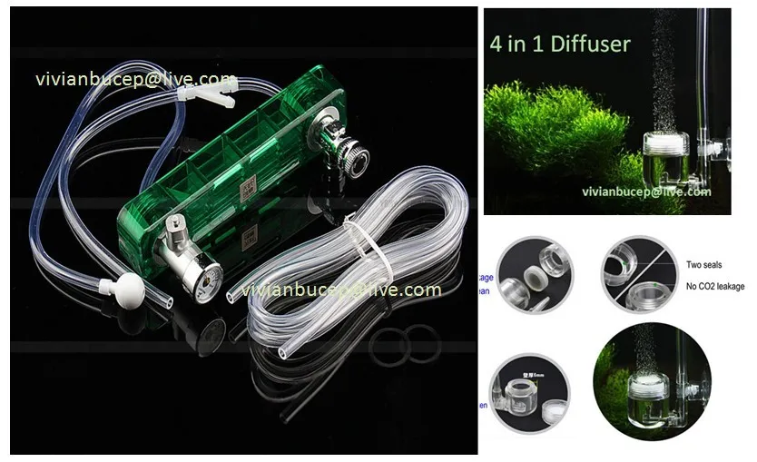 Зеленый/синий DIY Аквариум CO2 генератор системы D-501 аксессуары для аквариума CO2 комплект оборудования, диффузор для растений резервуар