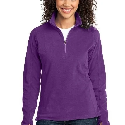 Port Authority L224 Ladies Microfleece 1 by 2-Zip Pullover Amethyst Purple - 4XL (1)