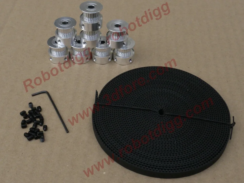 

Promotion!!! GT2 20 Tooth 8mm Bore Pulley 8pcs & 5 meters open end GT2 Belt