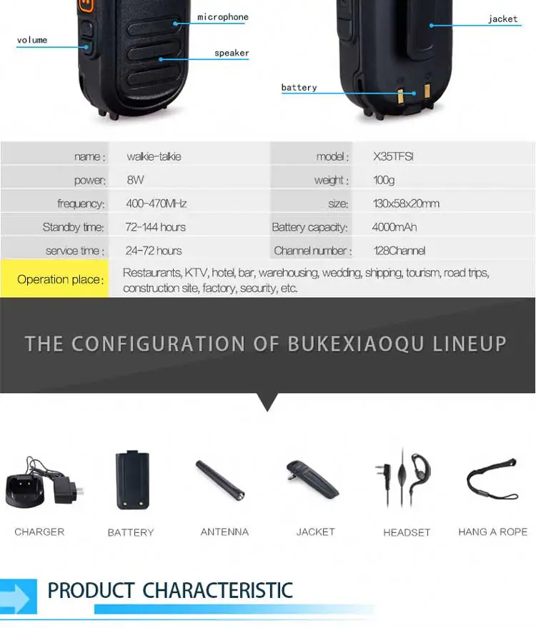 2 шт. KSUN X-35TFSI портативная рация 8 Вт ручной Pofung UHF 8 Вт 400-470 МГц 128CH двухсторонний портативный любительский радиопередатчик