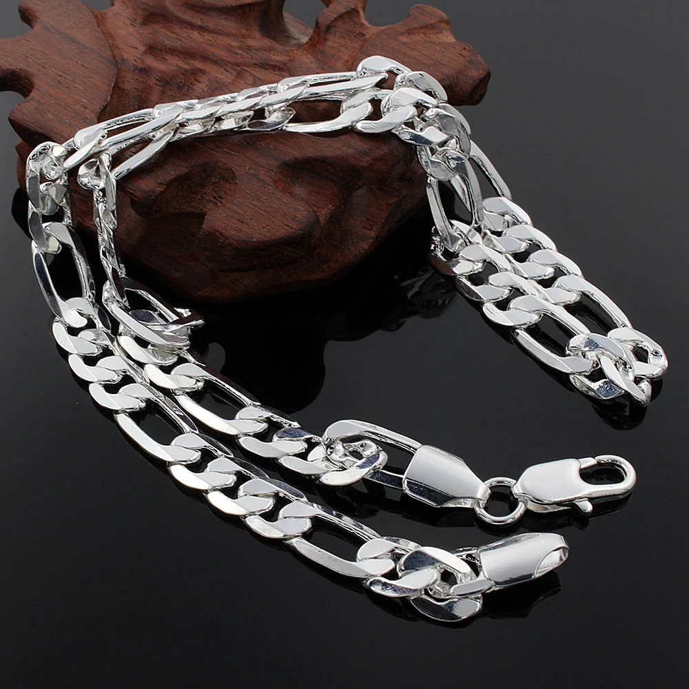 

Free shipping Popular Beautiful fashion Elegant silver color jewelry charm Men Women 8MM chain pretty Necklace wedding N018