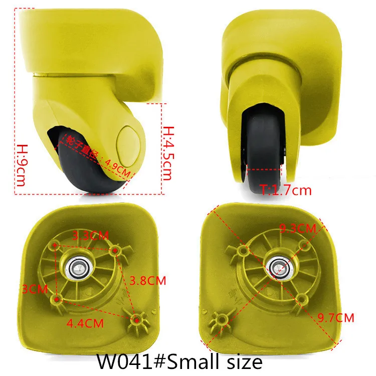 Сменные багажные колеса, ремонтная тележка, аксессуары для чемодана, багажные колеса для чемоданов W041 - Цвет: W041  Yellow Small
