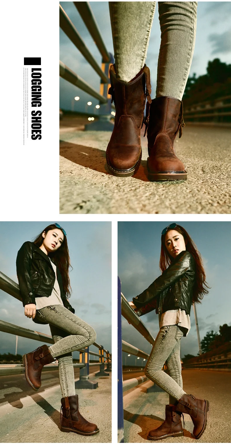 Fashion Cowboy British Style Boots- Genuine Cow Leather 4