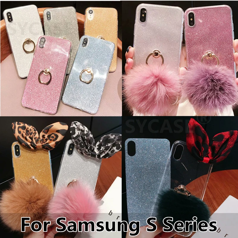 SYCASE блеск кольцо чехол с кронштейном для samsung S4 S5 S6 Edge plus S7 S8 S9 плюс Чехол
