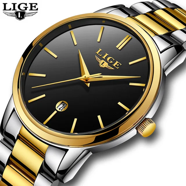 LIGE модные мужские часы бренд кварцевые мужские наручные часы полный стальной хронограф водостойкий мужской часы 2018 Relogio Masculino 79
