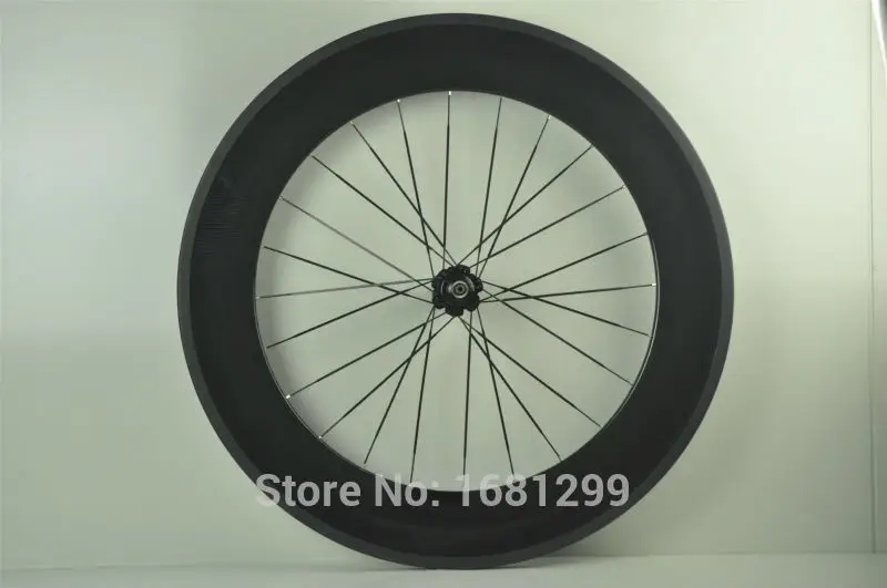 Cheap 1pcs New 700C 88mm tubular rims Fixed Gear Track Road bike matt 3K full carbon bicycle wheelsets aero spokes skewers Free ship 7
