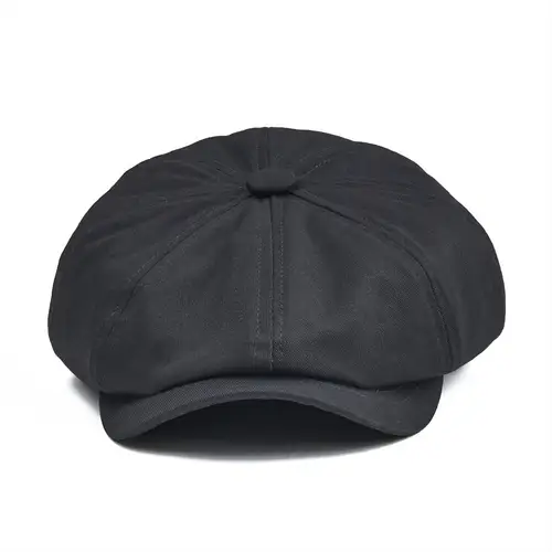 BOTVELA Newsboy Cap Men's Twill Cotton Eight Panel Hat Women's Baker Boy Caps Retro Big Large Hats Male Boina Black Beret 003 - Image 3