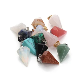 

5pcs/lot Mixed Synthetic Gemstone Pendants Mixed With Pinch Clasp F2643