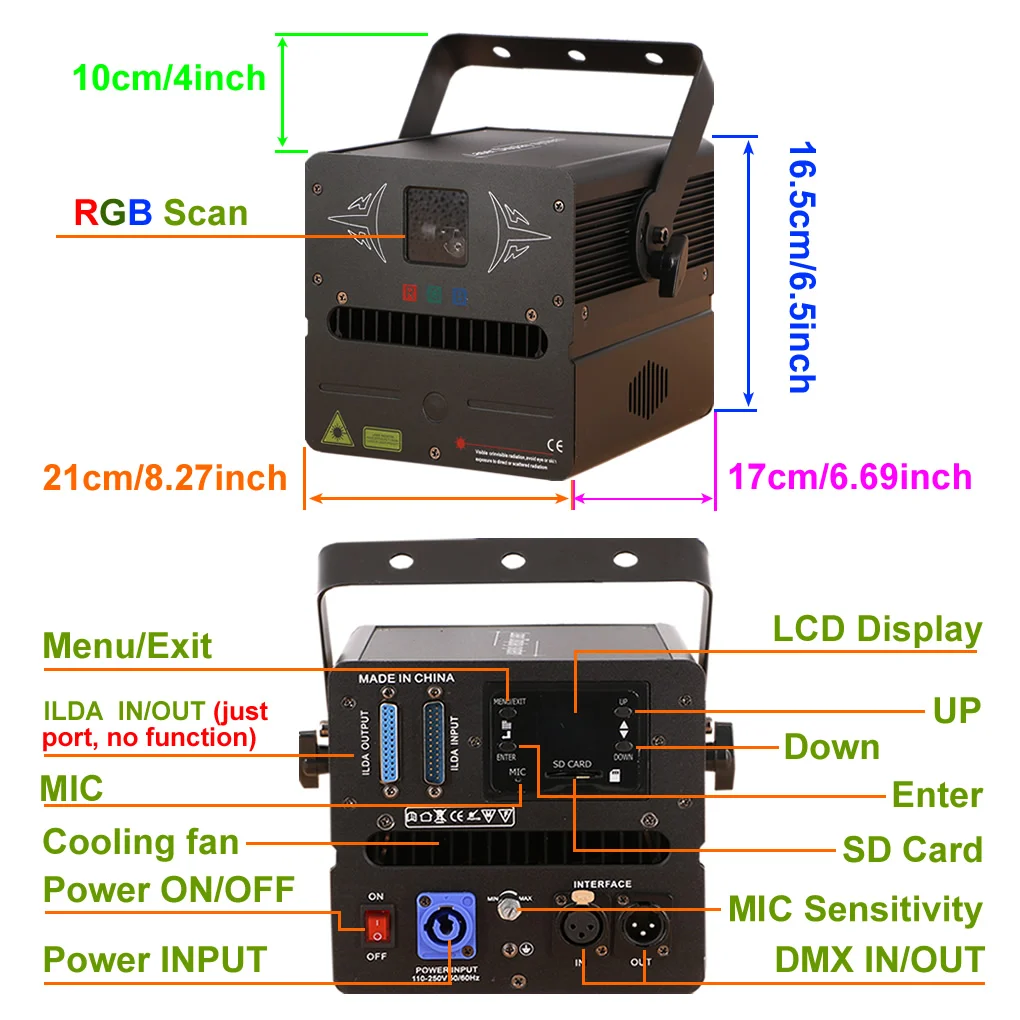 500 МВт RGB полноцветная sd-карта программа 12CH DMX сканирование Анимация Лазерный светильник ing DJ вечерние дискотеки шоу Профессиональный проектор сценический светильник FB500