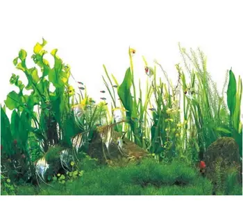 

9038 19.3" x 48" Double Sided Fish Tank Decoration Waterfall / Aquatic Plant Aquarium Poster Background Picture Wall Decor