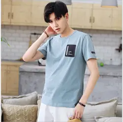 Мужская футболка с длинными рукавами, 2019 Новая мужская Корейская версия, модный тренд, круглый воротник
