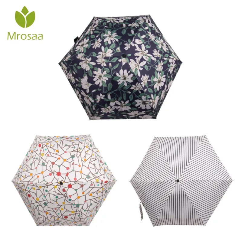 

Newest V Protect Umbrella Mini Black Coating Parasol Pocket Compact 5 Folding Sun Rain Anti Small Portable Solid Lily umbrellas