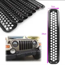 Front Grille Covers Insert Mesh Grill For Jeep Wrangler TJ 1997 1998 1999 2000 2001 2002 2003 2004 2005 2006 7pcs 34cm*7cm Front Grille Covers Insert Mesh Grill For Jeep Wrangler TJ 1997 1998 1999 2000 2001 2002 2003 2004 2005 2006 7pcs 34cm*7cm