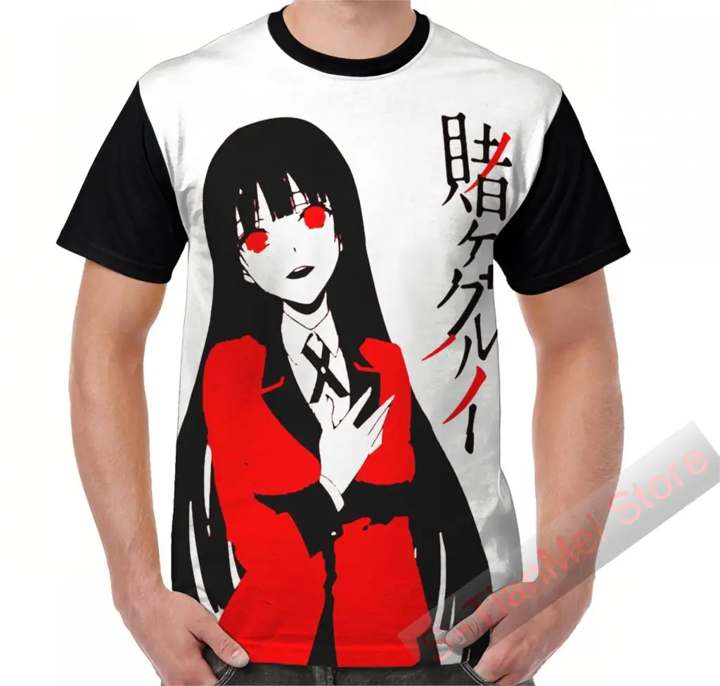 Летняя футболка с графическим рисунком мужские топы футболки Kakegurui Женская