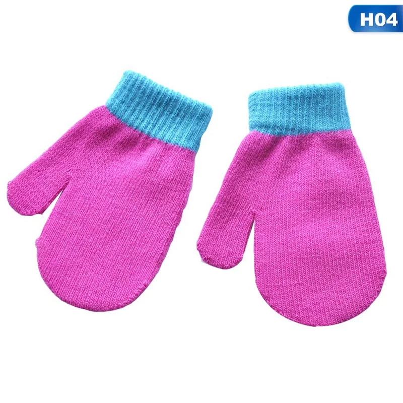 11 цветов, Детские Зимние теплые вязаные варежки, модные милые вязаные перчатки для мальчиков и девочек, вязаные перчатки для От 1 до 4 лет