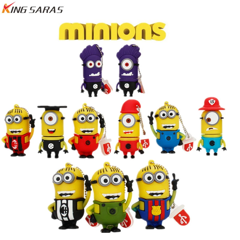 

usb flash drive 128GB u disk 2.0 Funny Little Yellow Man pen drive 4GB 8GB 16GB 32GB 64GB pendrive Despicable Me free delivery