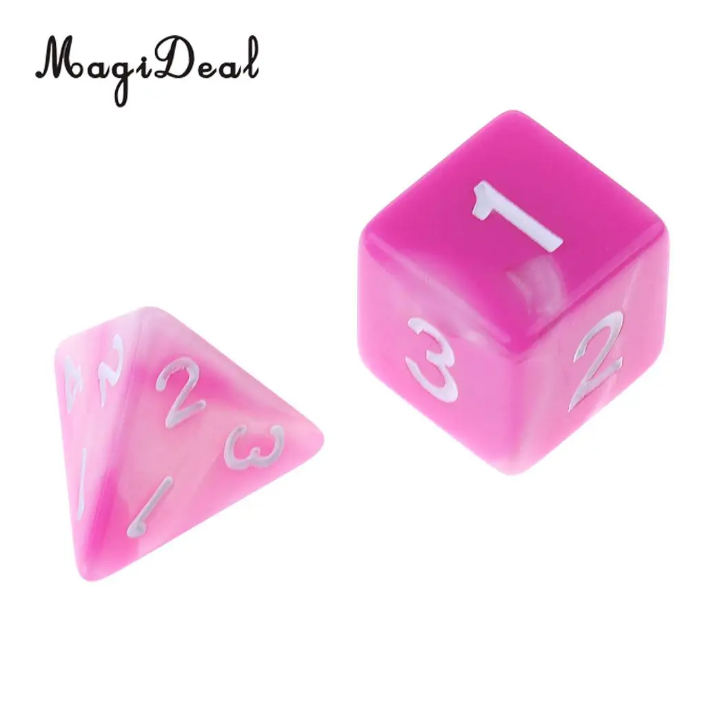 7Pcs Acrylic Polyhedral Dice 16mm D20 D12 D10 D8 D6 D4 for Dungeons & Dragons DND MTG RPG Table Games Gag Toys Red Orange