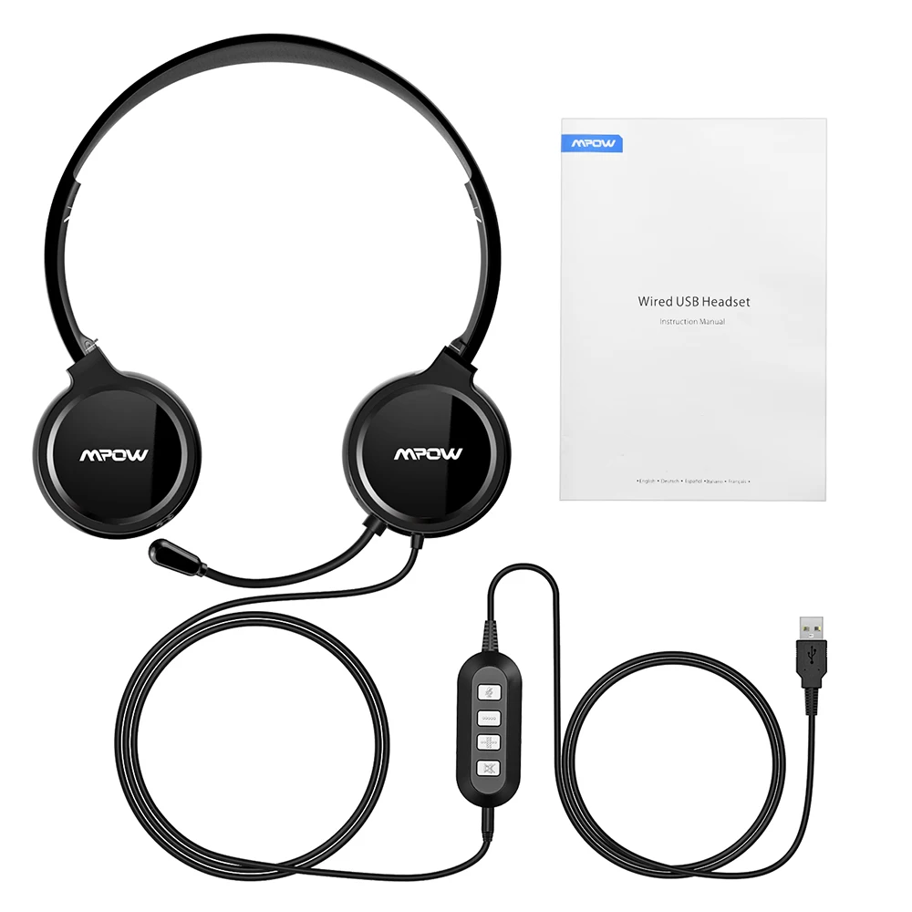 Mpow PA071 USB наушники 3 5 мм гарнитура с шумоподавлением звуковая карта памяти для Skype