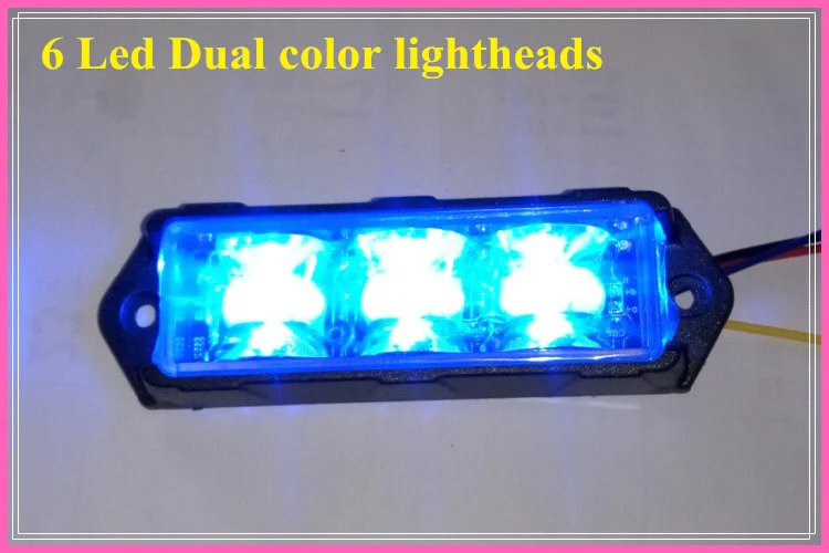 

Higher star Dual color 6*3W Led car grill warnining light,emergency light,strobe headlight,17flash,waterproof(2pcs/lot)