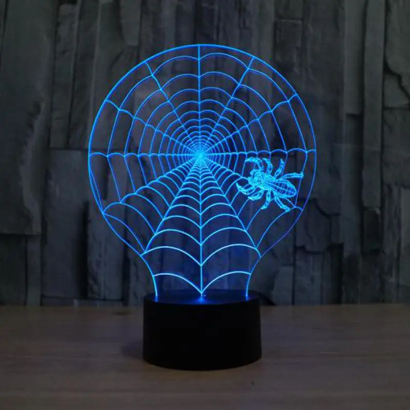 Novelty Luminaria Led 3d Light Spider net colorful touch LED lamp gift atmosphere desk lamp 3d USB 7 color change Table Lamps