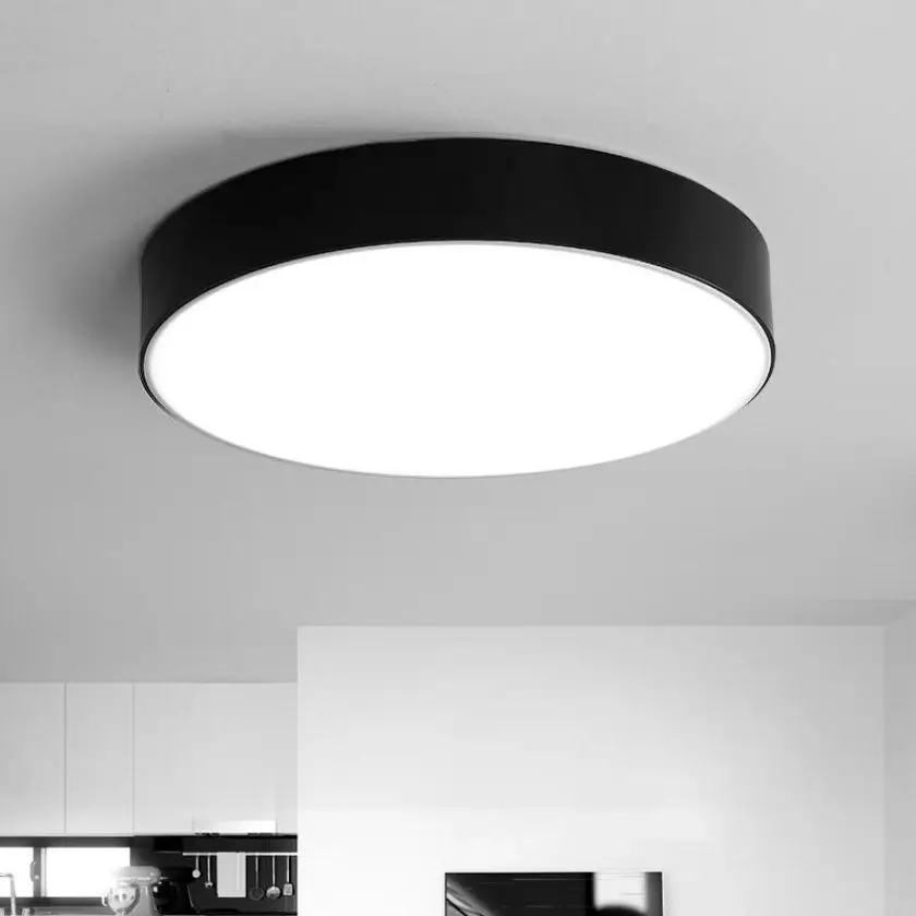 

simple Round ceiling light Modern LED decoration fixtures study diningroom balcony bedroom living room ceiling lamp black/white