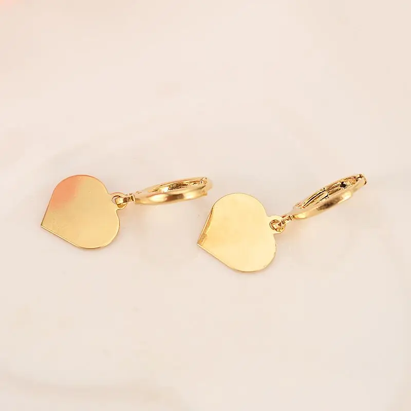 

Glaze Heart Earring Girls/Ladies Birthday Gift Trendy 14 k Solid Gold FINISH Engagement Bands Promise baby Earring