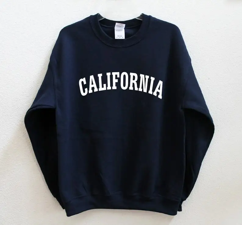 Okoufen спортивный свитер Калифорния модные Tumblr с длинным рукавом Пуловеры Графический унисекс Женские Tumblr свитеры плюс Размеры Прямая поставка