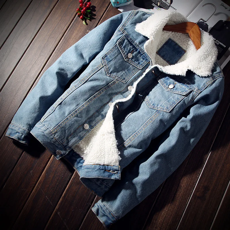 CO 2018 winter wool denim jacket men's cultivate one's morality with