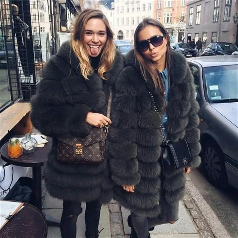 TOPFUR 2018 New Winter Natural Real Fox Fur Thick Fox jacket Women Warm Winter Real Fur With Fur Hood Casual Plus Size TOPFUR 2018 New Winter Natural Real Fox Fur Thick Fox jacket Women Warm Winter Real Fur With Fur Hood Casual Plus Size
