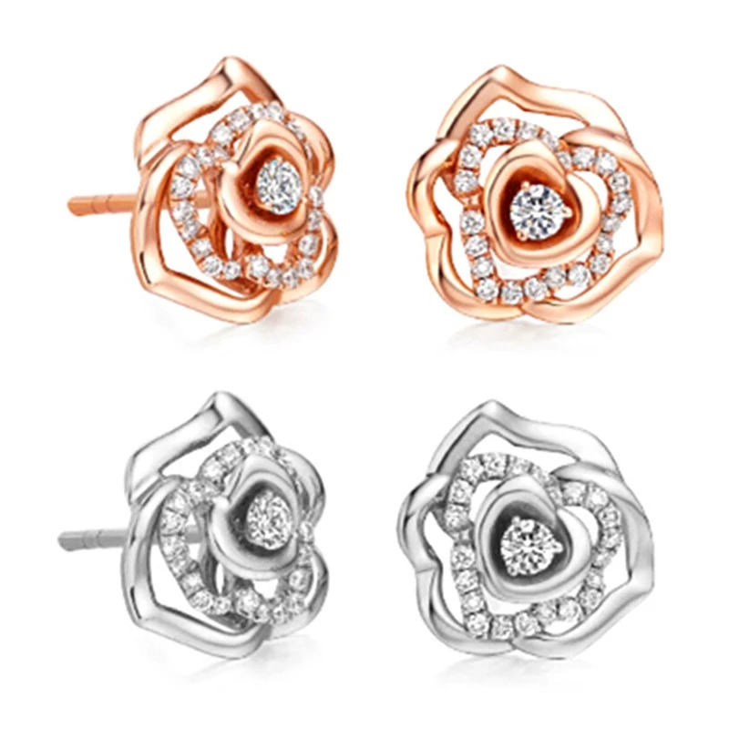 Купить Золотые Серьги Роза