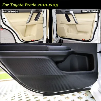 

Brand New 1 Set Interior 3D Carbon Fiber Doors Side Edge Anti-kick Protection Pad Sticker For Toyota Prado 2010-15