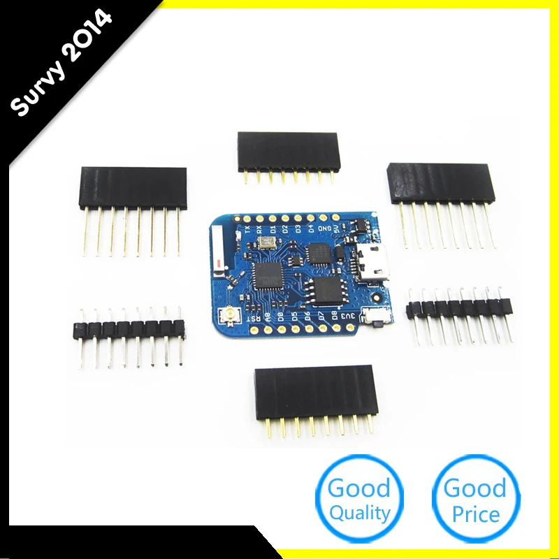 

For WEMOS D1 Mini Pro 16M Bytes External Antenna Connector ESP8266 CP2104 WIFI Development Board With Pins