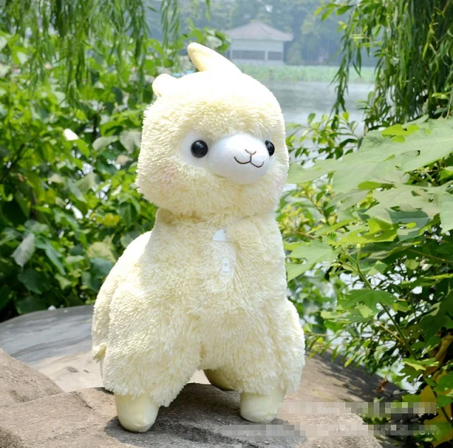 Большой размер 45 см, японские мягкие игрушки Alpacasso, куклы, Kawaii, овечки, альпака, плюшевые игрушки, гигантские мягкие игрушки, игрушки для детей, рождественские подарки - Цвет: Yellow